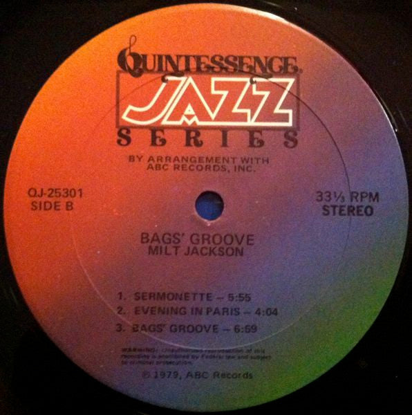 Milt Jackson - Bags' Groove - LP