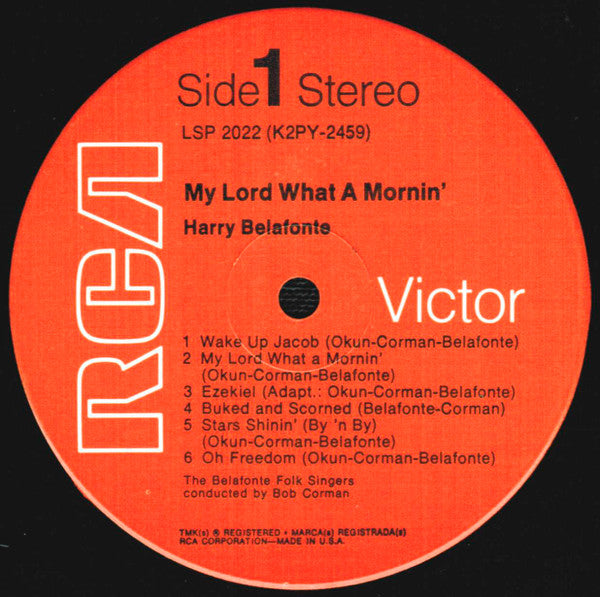 Harry Belafonte - My Lord What A Mornin' - LP