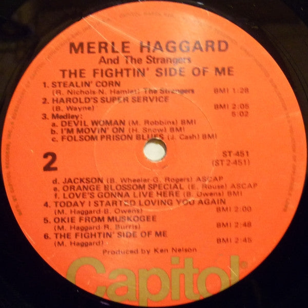 Merle Haggard With Bonnie Owens And The Strangers  - The Fightin' Side Of Me - LP