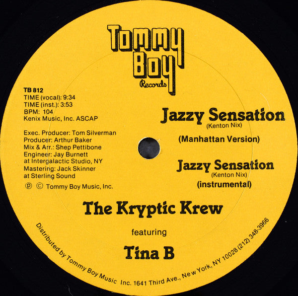 The Kryptic Krew Featuring Tina B, Afrika Bambaataa & The Jazzy 5 - Jazzy Sensation - LP