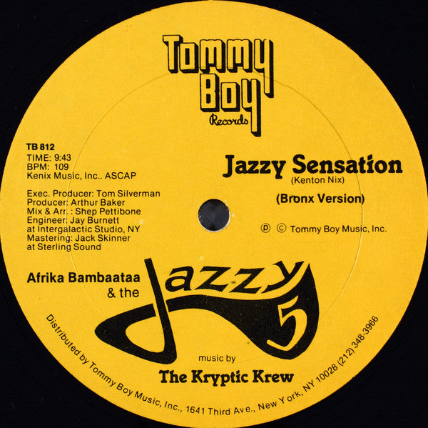 The Kryptic Krew Featuring Tina B, Afrika Bambaataa & The Jazzy 5 - Jazzy Sensation - LP