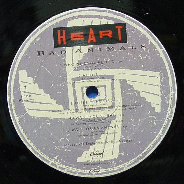 Heart - Bad Animals - LP