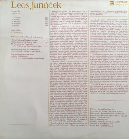 Leoš Janáček - Sinfonietta/Taras Bulba - LP