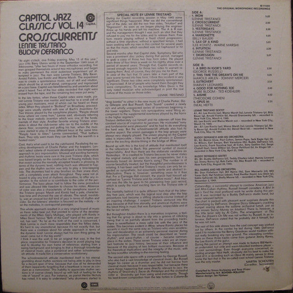 Lennie Tristano & Buddy DeFranco - Crosscurrents - LP