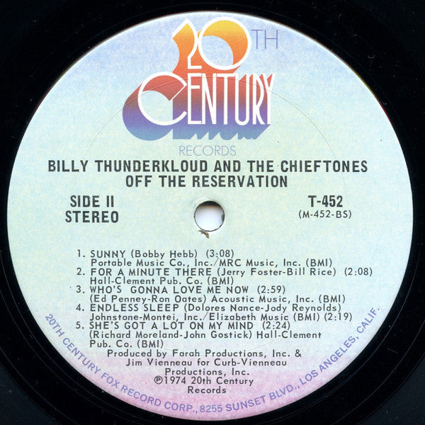 Billy Thunderkloud And The Chieftones - Off The Reservation - LP