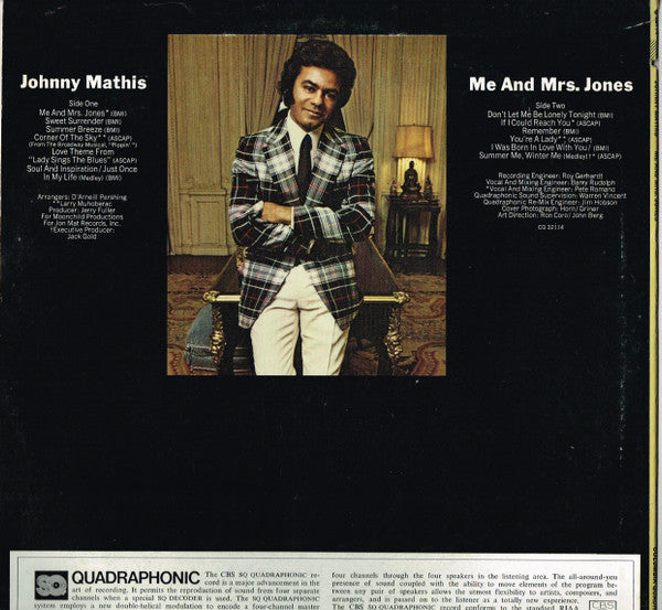 Johnny Mathis - Me And Mrs. Jones - LP