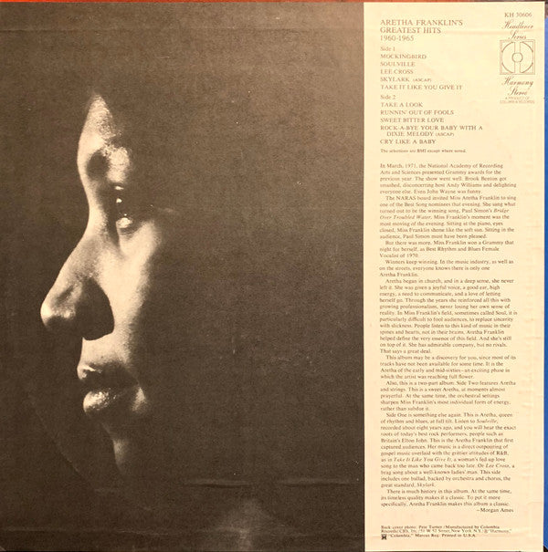 Aretha Franklin - Aretha Franklin's Greatest Hits 1960-1965 - LP