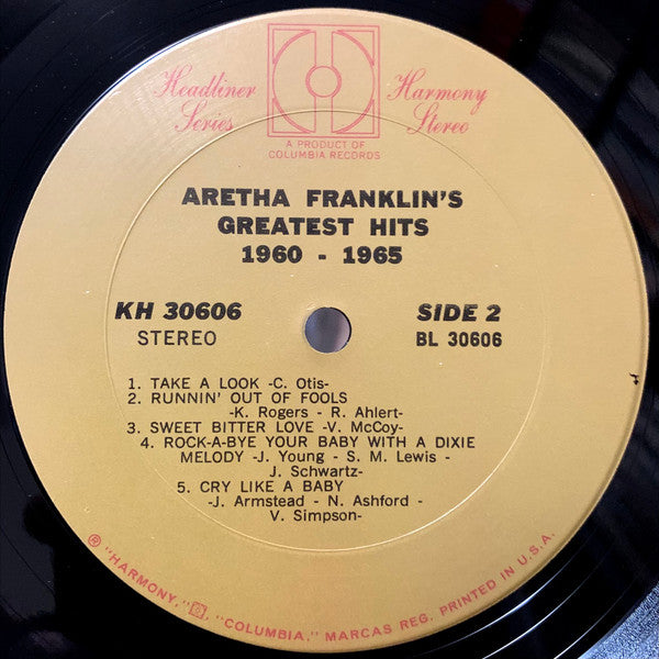 Aretha Franklin - Aretha Franklin's Greatest Hits 1960-1965 - LP
