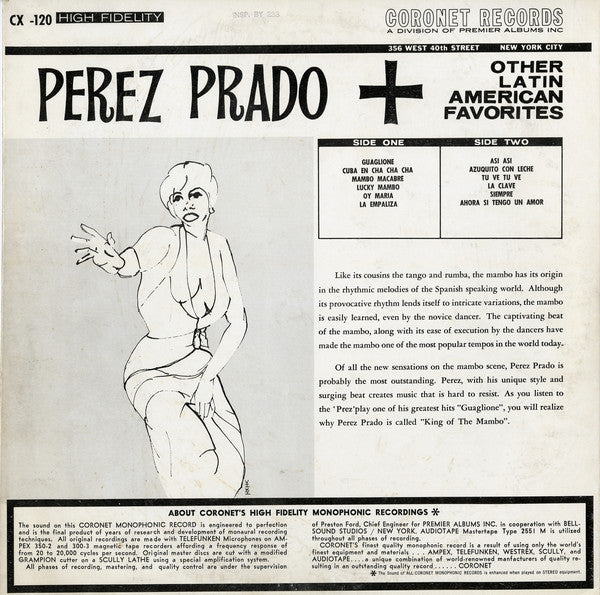 Perez Prado - Great Mambos, Also Other Latin American Favorites - LP