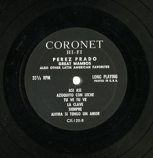 Perez Prado - Great Mambos, Also Other Latin American Favorites - LP