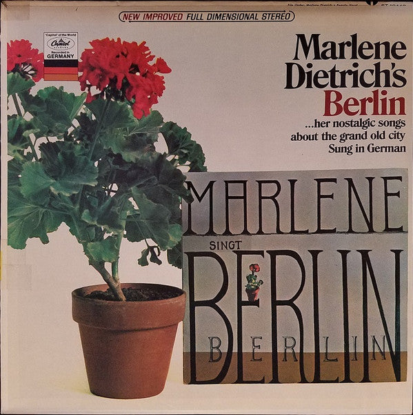 Marlene Dietrich - Marlene Dietrich's Berlin (Her Nostalgic Songs About The Grand Old City) - LP