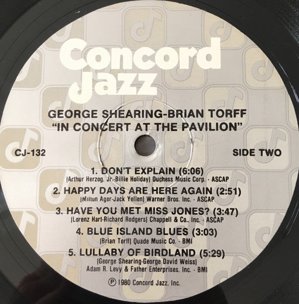 George Shearing & Brian Torff - On A Clear Day - LP