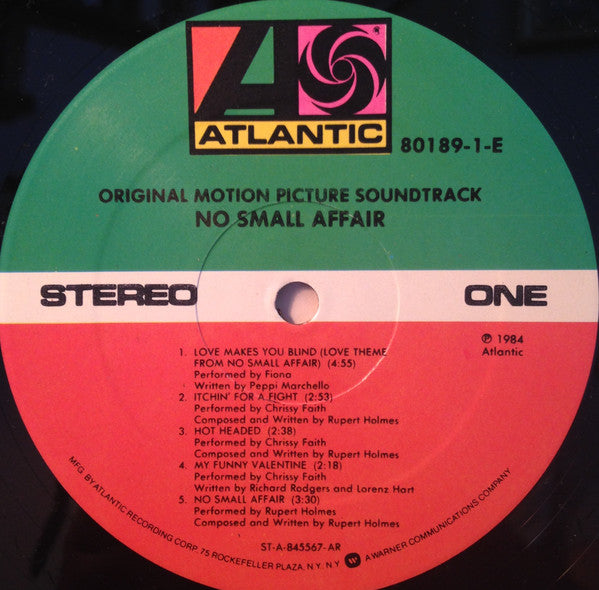 Various - No Small Affair (Original Motion Picture Soundtrack) - LP