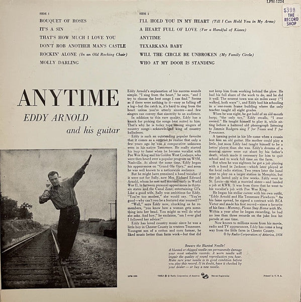 Eddy Arnold And His Guitar* - Anytime - LP