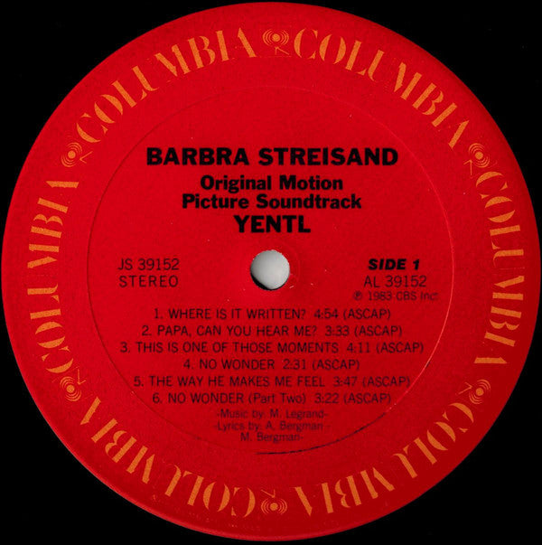 Barbra Streisand - Yentl - Original Motion Picture Soundtrack - LP