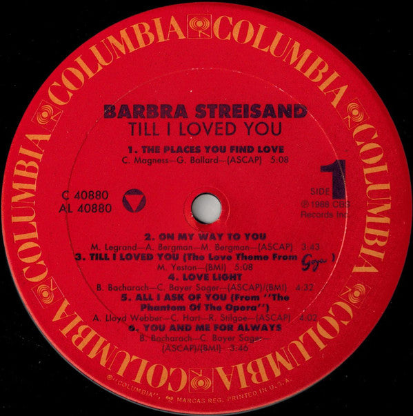 Barbra Streisand - Till I Loved You - LP