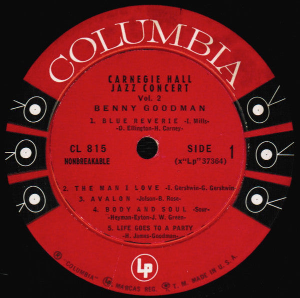 Benny Goodman - The Famous 1938 Carnegie Hall Jazz Concert - Vol. 2 - LP