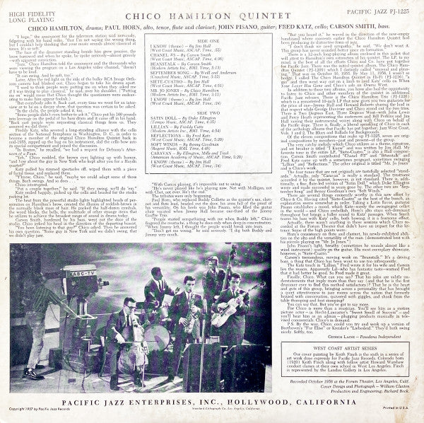 The Chico Hamilton Quintet - Chico Hamilton Quintet - LP