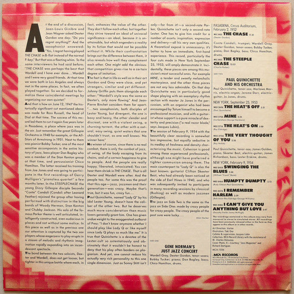 Wardell Gray / Dexter Gordon - Paul Quinichette And His Orchestra - The Chase And The Steeple Chase - LP