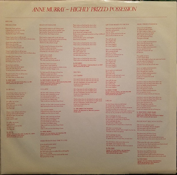 Anne Murray - Highly Prized Possession - LP
