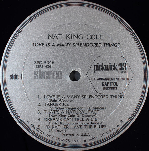 Nat King Cole - Love Is A Many Splendored Thing - LP