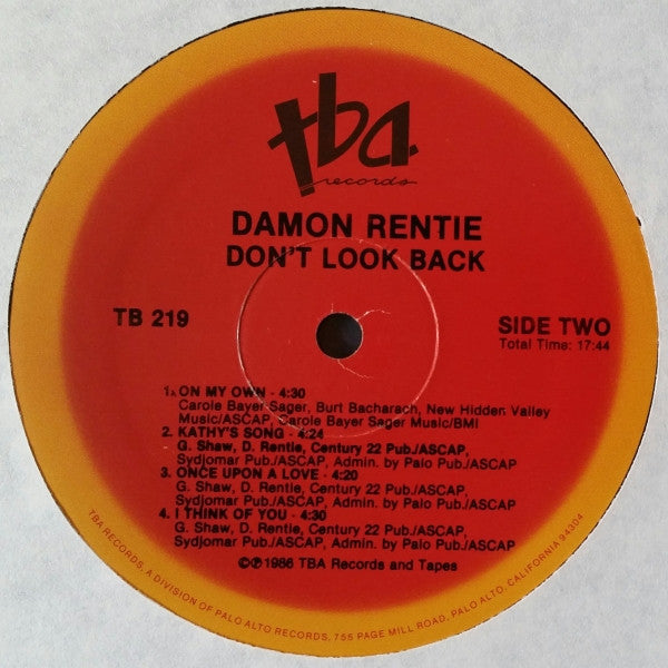 Damon Rentie - Don't Look Back - LP