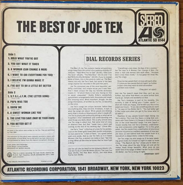 Joe Tex - The Best Of Joe Tex - LP