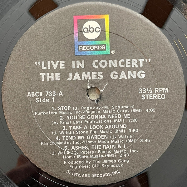 James Gang - Live In Concert - LP