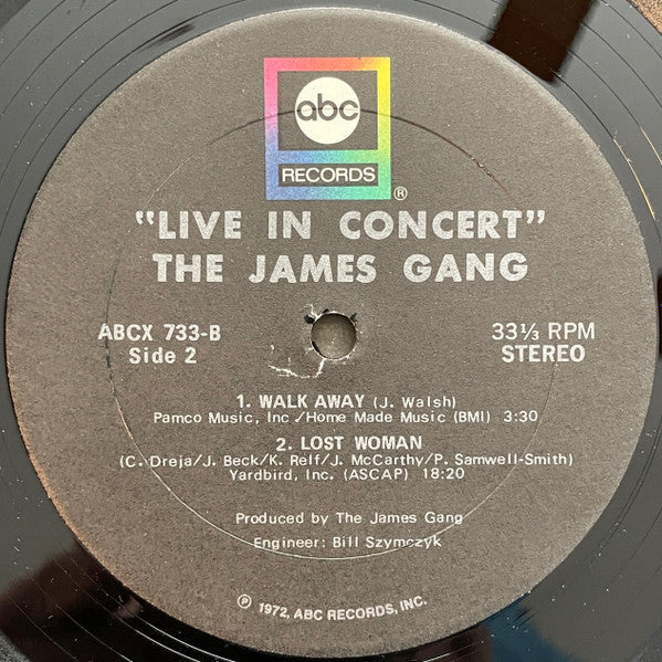 James Gang - Live In Concert - LP