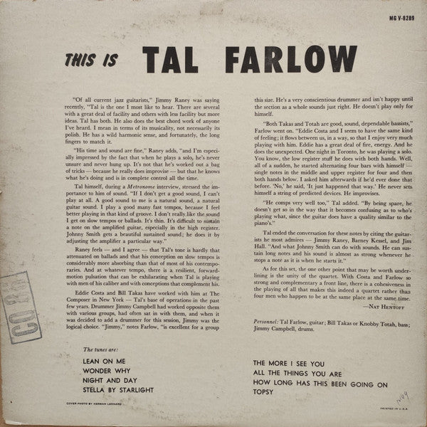 Tal Farlow - This Is Tal Farlow - LP