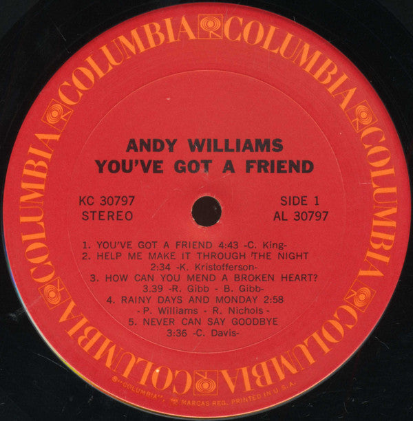 Andy Williams - You've Got A Friend - LP