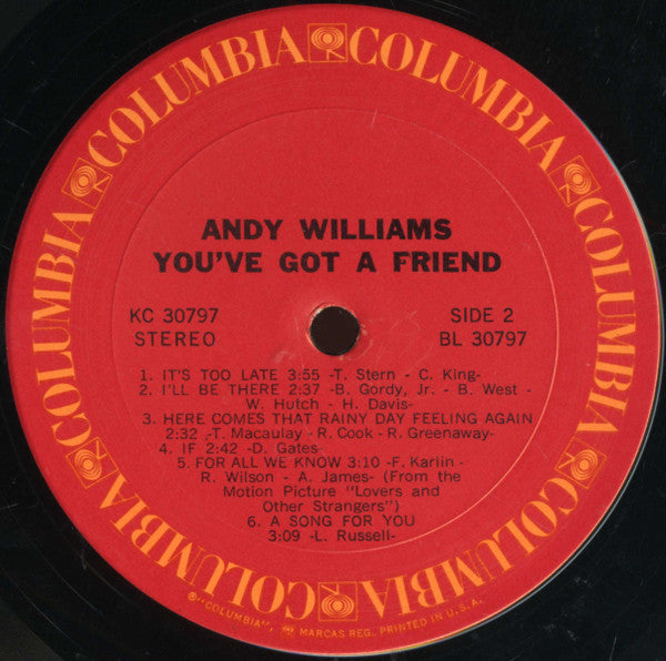 Andy Williams - You've Got A Friend - LP