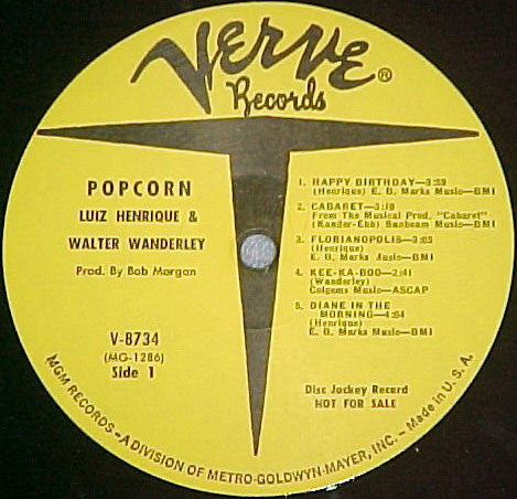 Luiz Henrique And Walter Wanderley - Popcorn - LP