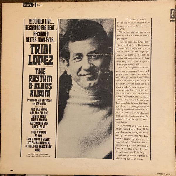 Trini Lopez - The Rhythm & Blues Album - LP