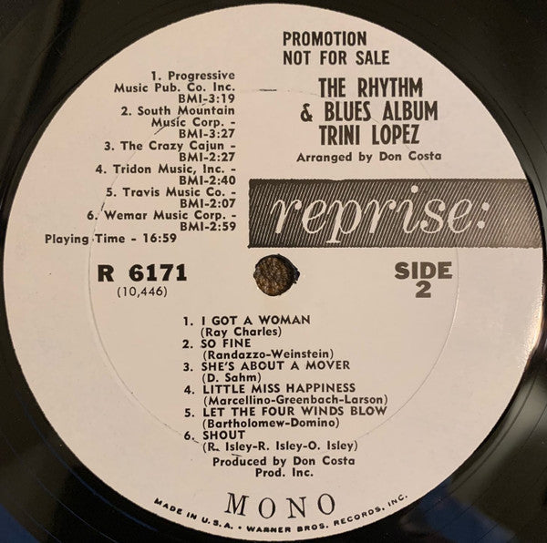 Trini Lopez - The Rhythm & Blues Album - LP