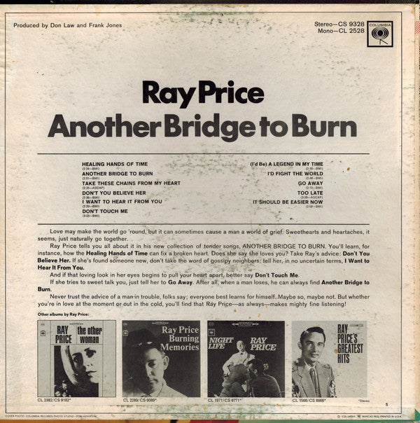 Ray Price - Another Bridge To Burn - LP