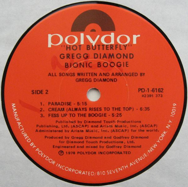 Gregg Diamond, Bionic Boogie - Hot Butterfly - LP