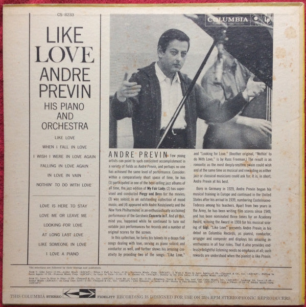 Andre Previn* - Like Love - LP
