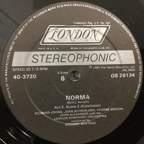 Joan Sutherland, Marilyn Horne, John Alexander , Richard Cross, Richard Bonynge, London Symphony Orchestra - Bellini* - Norma - LP