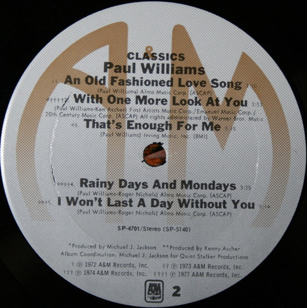 Paul Williams  - Classics - LP