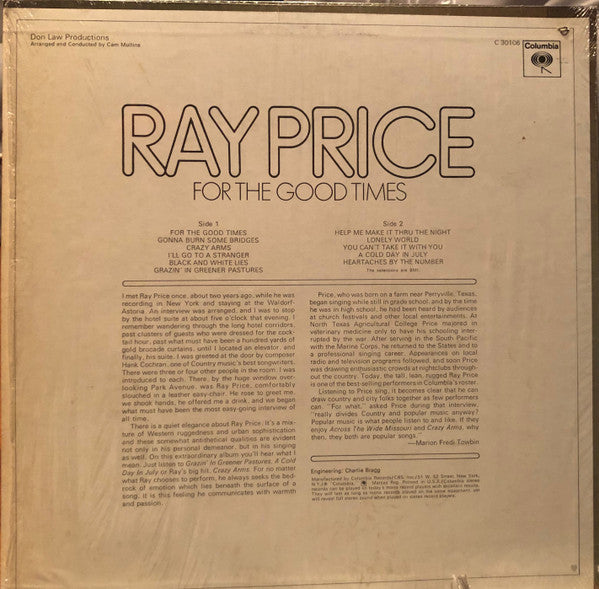Ray Price - For The Good Times - LP