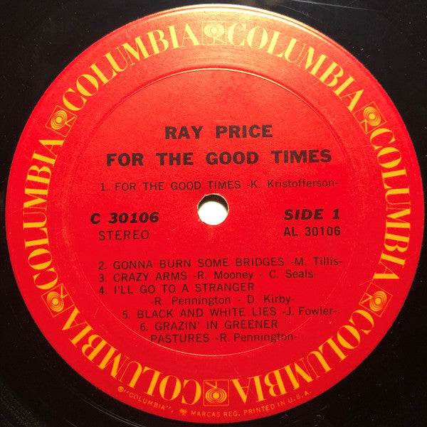 Ray Price - For The Good Times - LP