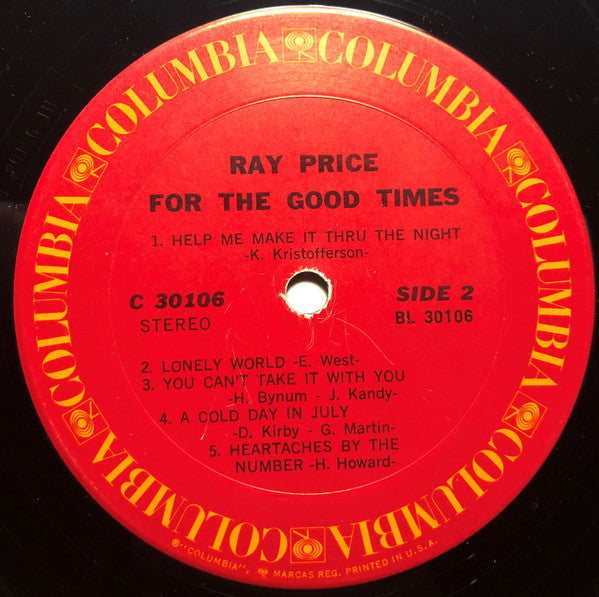 Ray Price - For The Good Times - LP