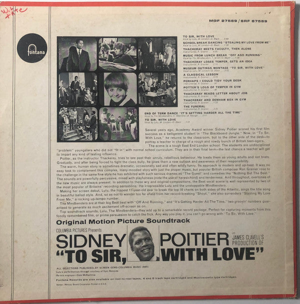 Various - To Sir, With Love Original Motion Picture Soundtrack - LP