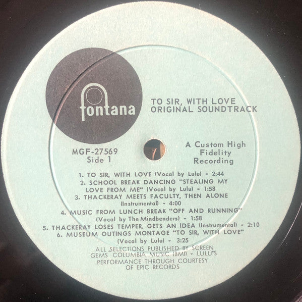 Various - To Sir, With Love Original Motion Picture Soundtrack - LP
