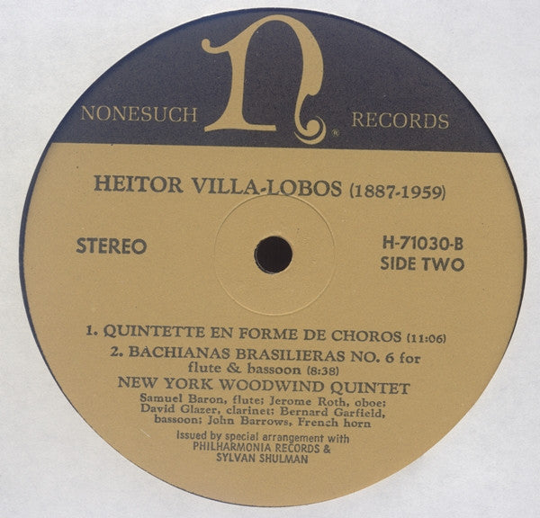 Ibert* / Glazounov* / Villa-Lobos* - Concertino Da Camera / Concerto For Saxophone And String Orchestra / Quintette En Forme De Choros / Bachianas Brasilieras No. 6 - LP