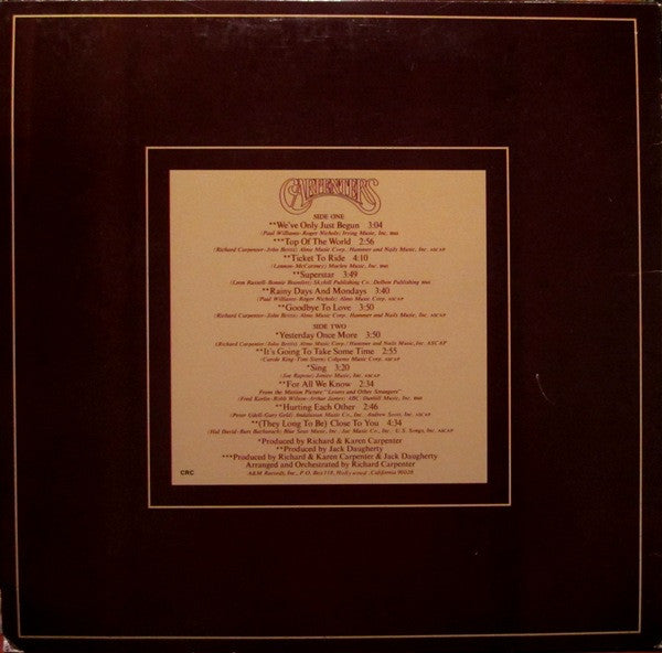 Carpenters - The Singles 1969-1973 - LP