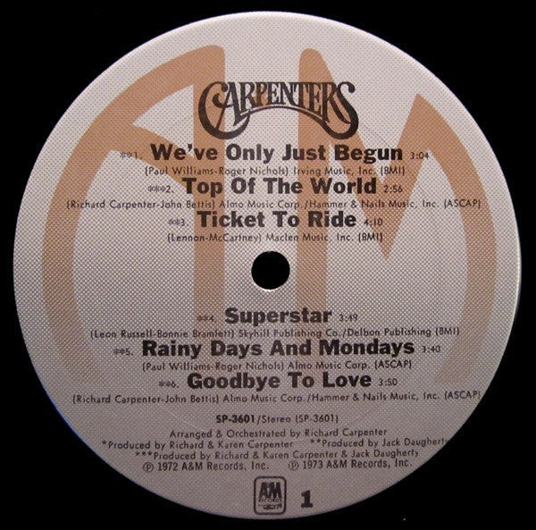 Carpenters - The Singles 1969-1973 - LP