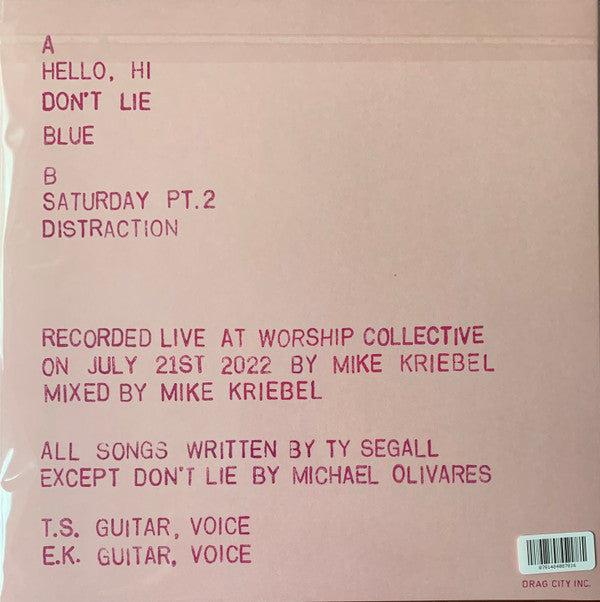 Ty Segall & Emmett Kelly - Live At Worship - LP