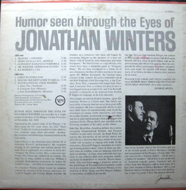 Jonathan Winters - Humor Seen Through The Eyes Of Jonathan Winters - LP